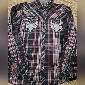 Mens Affliction Button Up Lo ng Sleeve